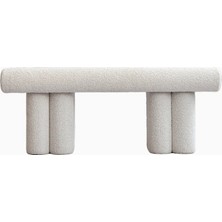 101 Copenhagen Hiro Bouclé Minimalist Tasarım Dekoratif, Kırık Beyaz Bench