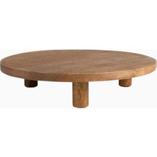 Crate & Barrel Orchard Ahşap 14" Yuvarlak Ayaklı Servis Tahtası, Mango Ağacından ve El Yapımı