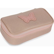 Caramel & Cie Butterfly Modular Kalem Kutusu, Pembe, Çift Bölmeli ve Suya Dayanıklı