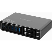Powerology Univo 320W Gan Şarj Istasyonu Siyah