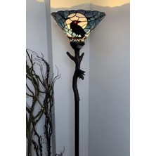 Home London Breeze Raven Tiffany Stil, El Işçiliği Vitray Cam Dekoratif Lambader