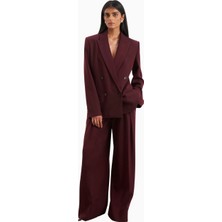 Because Of Alice Dropped Waist Double Breasted Blaze Oversize Kadın Ceket