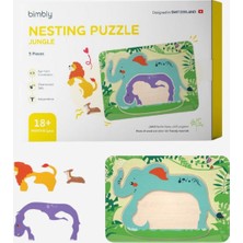Bimbly Ahşap Orman Temalı Puzzle 5 Parça Eğitici ve Ekolojik Oyuncak 18 Ay+
