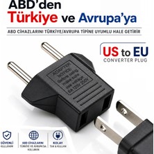Vwin Amerikan Tipi Prizi Türk/avrupa Tipine Çevirici Fiş Abd'den Avrupa'ya Fiş Dönüştürücü Adaptör