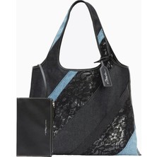 3.1 Phillip Lim Dantel Patchwork Denim Market Lüks Tasarım Kadın Tote Çanta