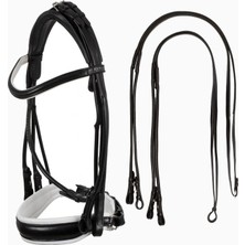 Acavallo Rolled Leather Anatomik Çift Dizginli Dresaj Başlığı