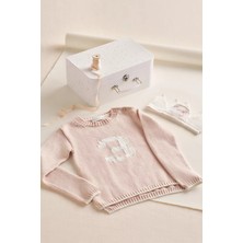 The White Company Organik Pamuk Karışımlı Kız Çocuk 3 Yaş Doğum Günü Kazak ve Taç Hediye Seti