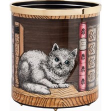 Fornasetti Gatto Con Libri Italyan Tasarımı Dekoratif Kutu