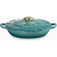 Le Creuset Çiçek Kapaklı Emaye Dökme Demir Gurme Tencere, 26CM