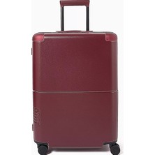 July Checked Expandable Casesafe Bordo Orta Boy Valiz
