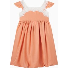 Chloe Chloé Kids Dantel Işlemeli Ipek Fırfırlı Kız Çocuk Elbise