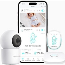 Sense-U Baby Monitor 3-2k Hd Kameralı Akıllı Bebek Telsizi, Hareket ve Sıcaklık Takibi