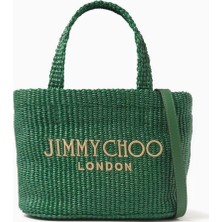 Jimmy Choo Tığ Işi Plaj Çantası, Rafya, Yazın Vazgeçilmezi, Geniş Iç Hacim