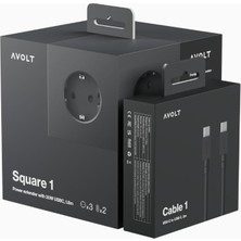 Avolt Square 1 Usb-C Kablo Seti Tasarım Priz Çoklayıcı