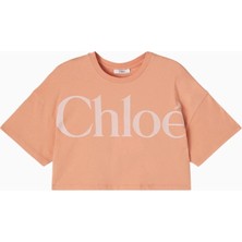 Chloe Chloé Kids Logolu Kayısı Rengi Kız Çocuk Crop Tişört