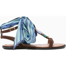 Kurt Geiger Carvela Sorrento Gem Taşlı Süet Kadın Düz Sandalet