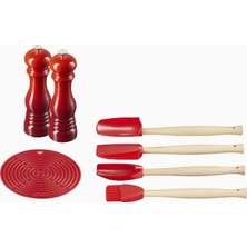 Le Creuset 7 Parçalı Silikon Mutfak Aksesuarları ve Tuz Biber Değirmen Seti