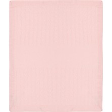 Loro Piana Cable-Knit Kaşmir, Italyan Tasarımı Battaniye Pembe