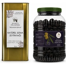 Bahçe Piladar Ekonomik Paket 1 – Olgun Hasat Natürel Sızma Zeytinyağı 5 Lt Teneke  + Yuvarlama Siyah Zeytin 3 kg