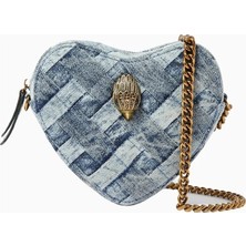 Kurt Geiger Kensington Heart Denim Lüks Tasarım Kadın Çapraz Çanta