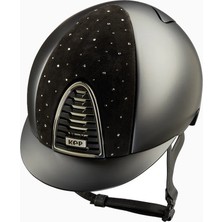 Kep Italia Cromo 2.0 Goccia Siyah Süet Swarovski Taşlı Binicilik Kaskı Large