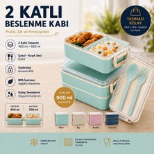 Titiz Leon Life 2 Katlı Fely Beslenme Kabı 400 ml + 500 ml Beslenme Kutusu