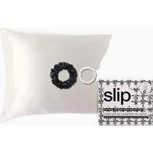 Slip Queen Beyaz Dut Ipek Yastık Kılıfı & Saç Bakım Seti