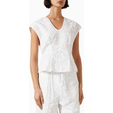 3.1 Phillip Lim 3D Çiçek Nakışlı Pamuk Karışımlı Kadın Bluz