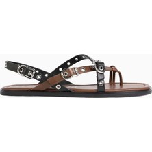 3.1 Phillip Lim Iki Renkli %100 Deri Lüks Tasarım Kadın Sandalet