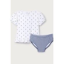 The White Company Papatya Desenli Uv Korumalı Kız Bebek Mayo Takımı