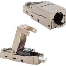 Beespeed CAT6A /cat7 Metal Toolless RJ45 Konnektör | Alet Gerektirmeyen Pensesiz Zırhlı Ftp Plug