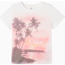 Chloe Chloé Kids Logo Baskılı Pamuk Jarse Kız Çocuk Tişört