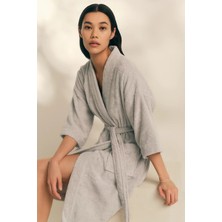 The White Company Essential Organik Pamuk Kadın Şal Yakalı Bornoz