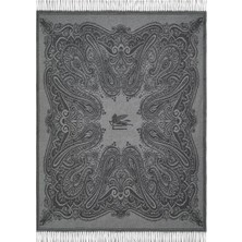 Etro Paisley Desenli Yün ve Kaşmir Jakarlı, Italyan Tasarımı Battaniye