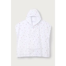 The White Company Organik Pamuklu Çiçek Desenli Kapüşonlu Kız Çocuk Havlu Sweatshirt