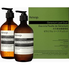 Aesop. Aesop Geranium Leaf Duet Vücut Temizleme ve Bakım Seti