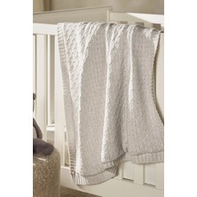 The White Company Organik Pamuklu Polar Astarlı Örgü Bebek Battaniyesi