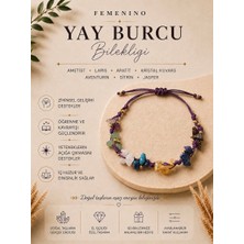 Femenino Yay Burcu Doğal Taş Makrome Bileklik
