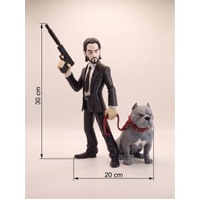 Pilovestik John Wick ve Köpeği Özel Tasarım Figür Seti 30 cm Dekoratif Koleksiyonluk Biblo