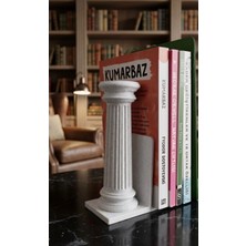 San Concept Antik Sütun Tasarımlı Dekoratif Kitap Tutucu Stand / Modern Kitap Desteği & Raf Düzenleyici (Sert Plastik)