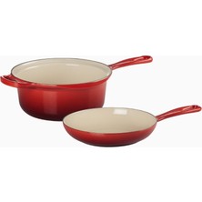 Le Creuset 2’si 1 Arada Lüks Tasarım Döküm Tencere-Tava