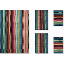 Missoni Home Giacomo Havlu Seti, 5’li Set, Lüks Pamukla Yumuşak Doku, Zikzak Desen