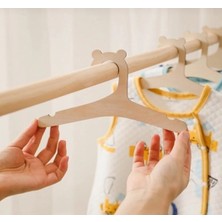 Kles Ahşap Bebek Askılığı , Kıyafet Askılıı 5 Adet