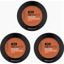 Catrice 18H Hd Mat Pudra Fondöten 3’lü Set Uzun Ömürlü, Spf 15, Matlaştırıcı, Vegan, 24 G