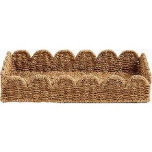 Crate & Barrel Doğal Dokuma Dekoratif Küçük Tepsi