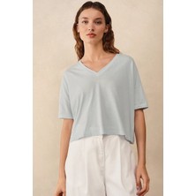 The White Company Organik Pamuk Keten Karışımlı Kadın Tişört