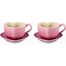 Le Creuset Kalp Şeklinde Seramik Kupa ve Tabak Seti (2’li)