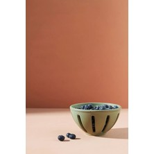 Anthropologie Cottage Berry El Boyaması Stoneware Seramik Kase