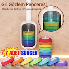 Mr. Güzellik Tuvalet Fırçası Seti Otomatik Kapak Braket Duvara Monte | Şeffaf Hazneli Tek Kullanımlık WC Klozet Esnek Başlık Uzun Sap