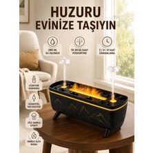 Aesco Dekoratif Siyah Hava Nemlendirici Jöle Damla ve Alev Efektli LED Işıklı Aroma Difüzörü - Lisinya